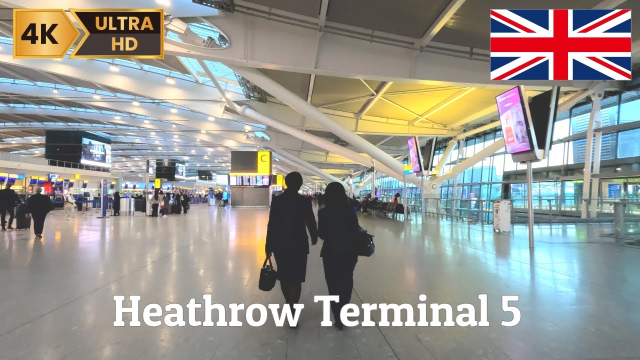 [4K] London 🇬🇧 Heathrow Airport central bus station (Terminal 2&3) to Terminal 5 | Free transfer