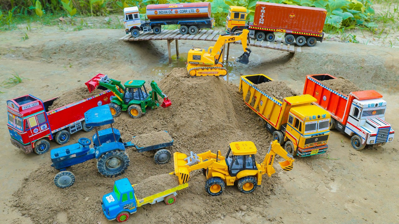 JCB 5CX Loading Sand Tata Dumper Tractor Tipper Pickup Truck? Jcb Ki Khudai | Jcb Cartoon
