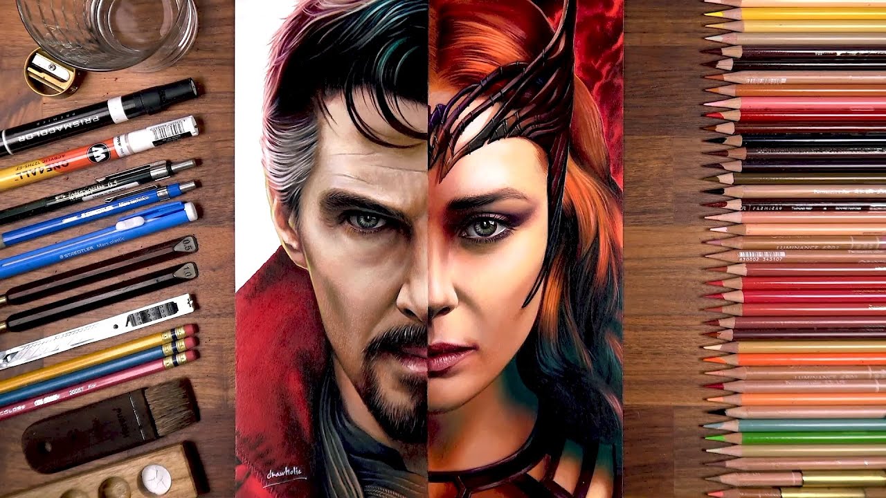 Drawing Doctor Strange & Scarlet Witch | drawholic