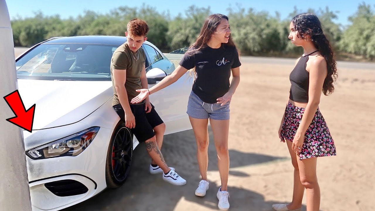 LITTLE SISTER CRASHED MY GIRLFRIENDS NEW CAR!! **SHE WAS MAD**