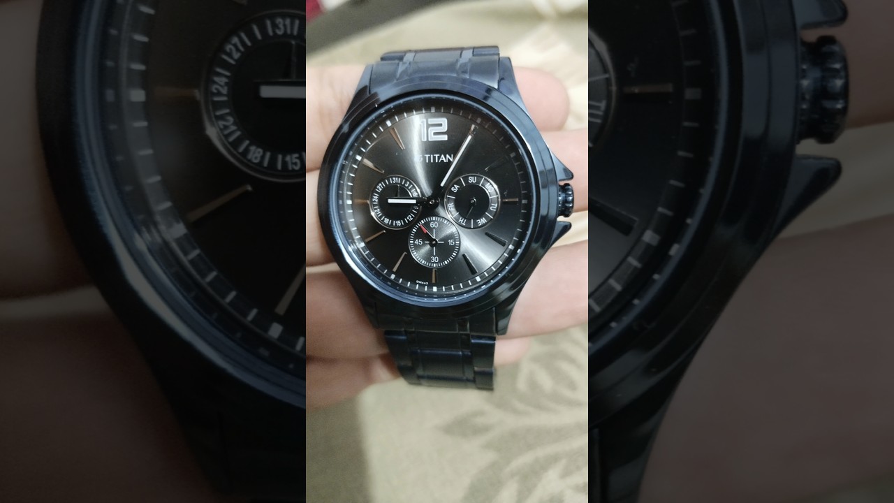 Titan Neo Splash Multifunction Anthracite Dial Blue SS Strap Analog Watch For Men NT1698QM01 watch
