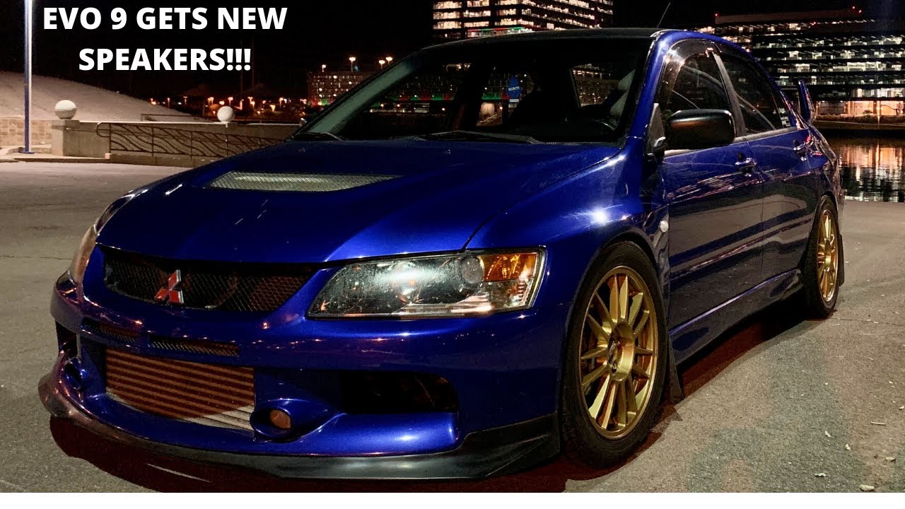 my lancer evolution  gets new speakers!