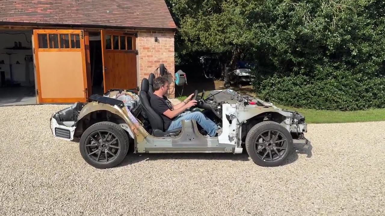 Tesla Gullwing build part 11: short wheel base model 3 driving!