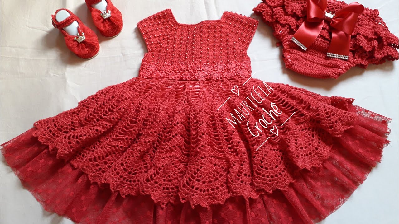 vestido de crochê festa  saia parte 2 😍🌺😍