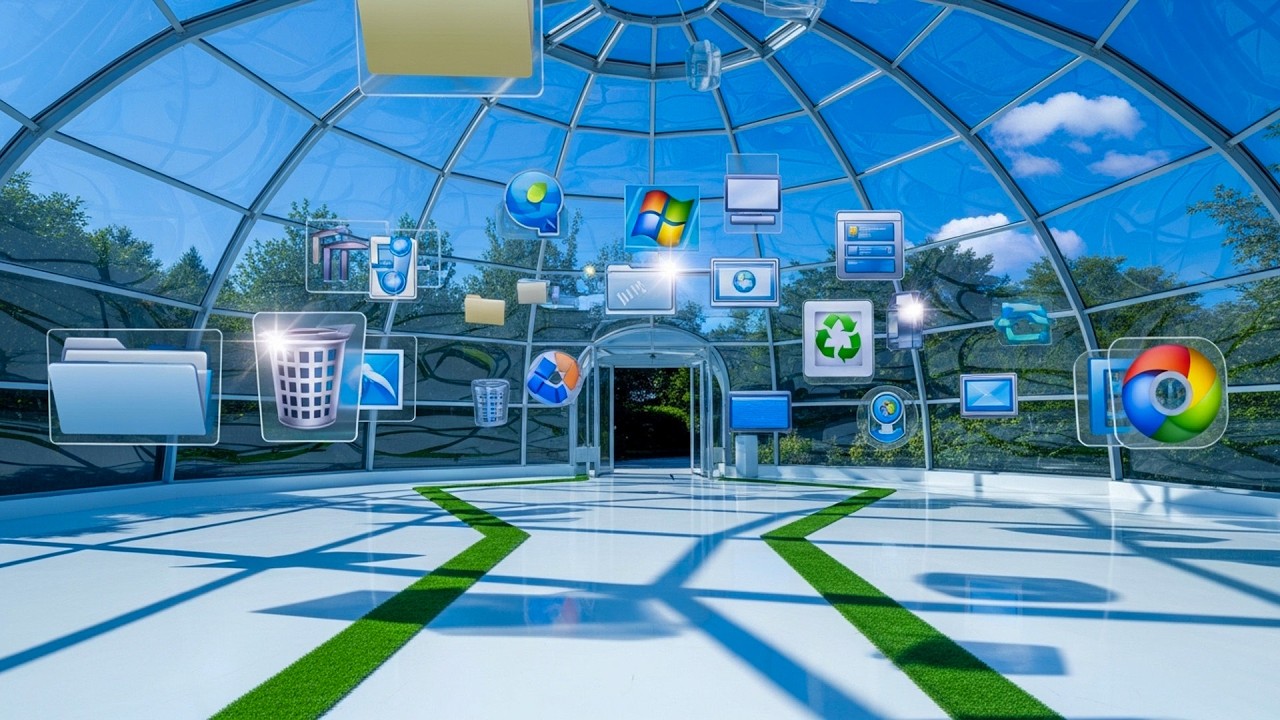 Frutiger Aero Digital Horizon Pavilion 4K | alm Ambient Music | Early 2000s Nostalgia