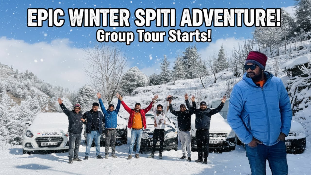 GROUP TOUR START WITH LATHWAL RIDER | WINTER SPITI TRIP WITH GROUP | HARYANA TO SPITI |