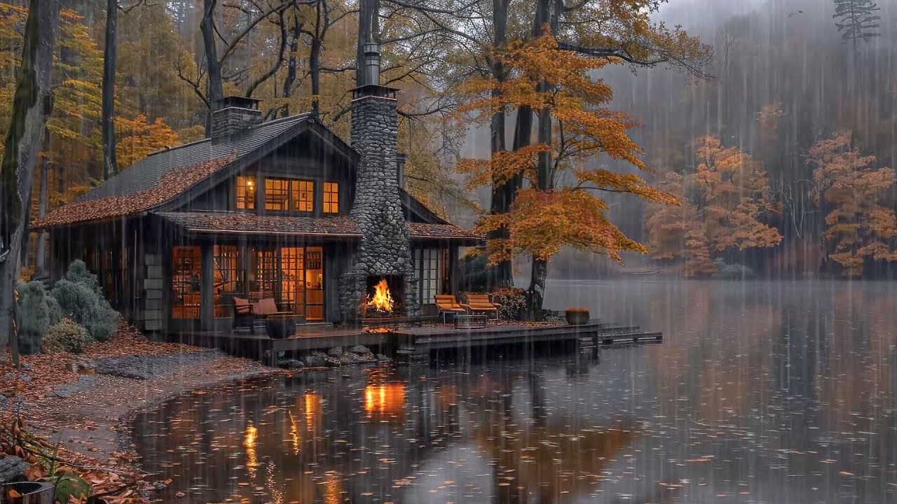 Cozy House by The Lake and Autumn Rain Symphony for Ultimate Relaxation