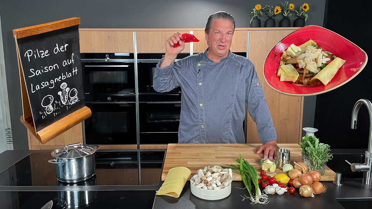 Pilze der Saison auf Lasagneblatt | Das schnelle Gericht