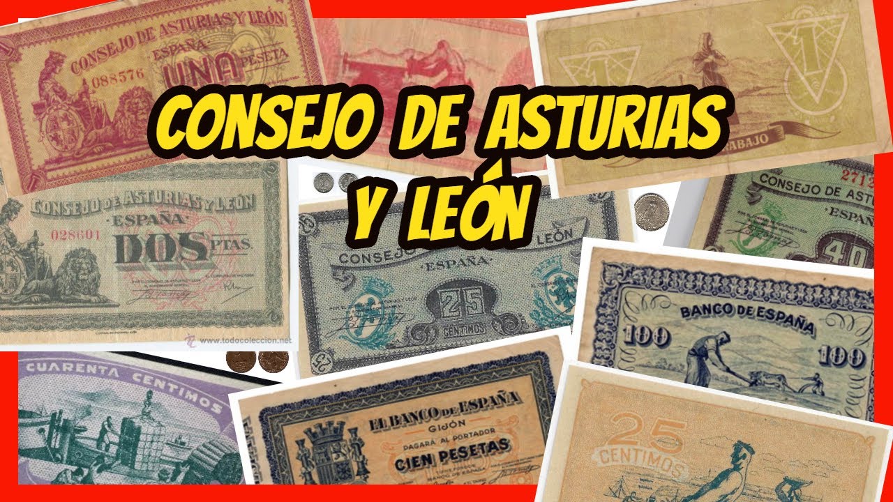 🚩 MONEDAS y BILLETES Españoles de la GUERRA CIVIL Consejo ASTURIAS Y LEON  El Mundo de las Monedas