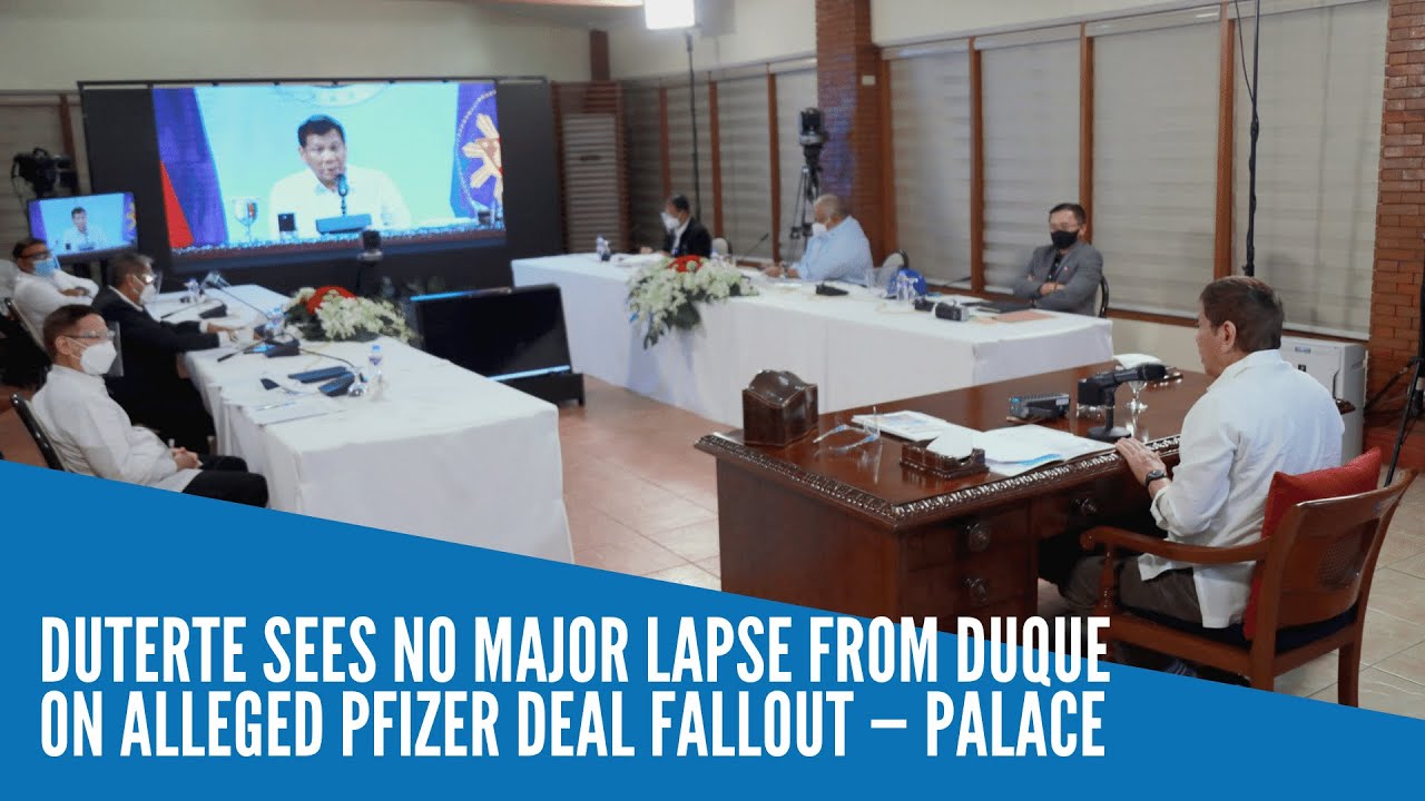 Duterte sees no major lapse from Duque on alleged Pfizer deal fallout &mdash; Palace