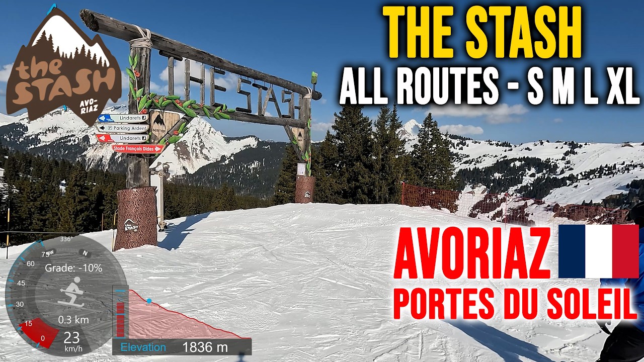 [4K] Skiing Avoriaz, The Stash - All Routes - S - M - L - XL, Portes du Soleil France, GoPro HERO13