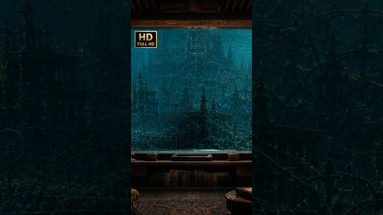 Underwater Library Descent | Rain & Brown Noise Ambience
