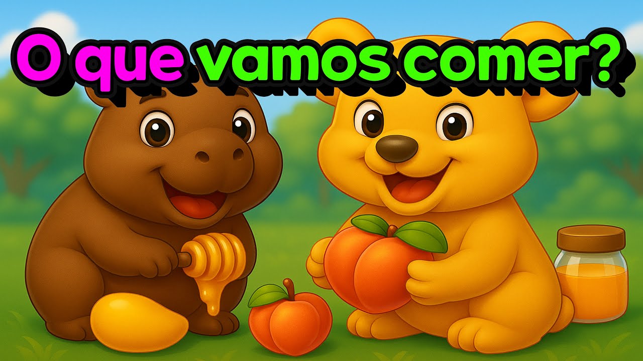 ⭐ 🎵 Ursinho com fome 🐻💚 Aventura com capivara | Uma história quentinha (Cante com os Animais)