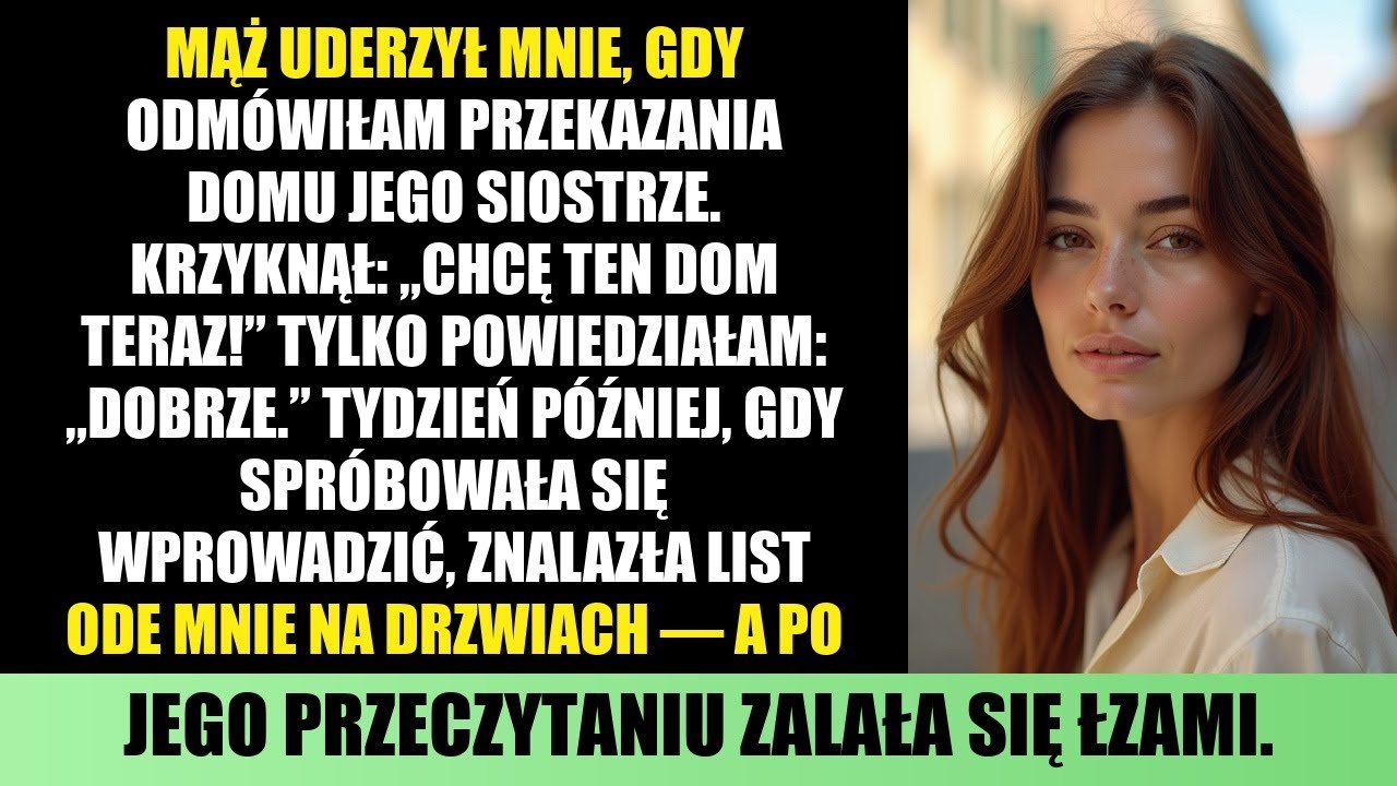 UDERZYŁ MNIE I ODDAŁ DOM SIOSTRZE — ALE MOJA NOTATKA ZŁAMAŁA ICH DUMĘ