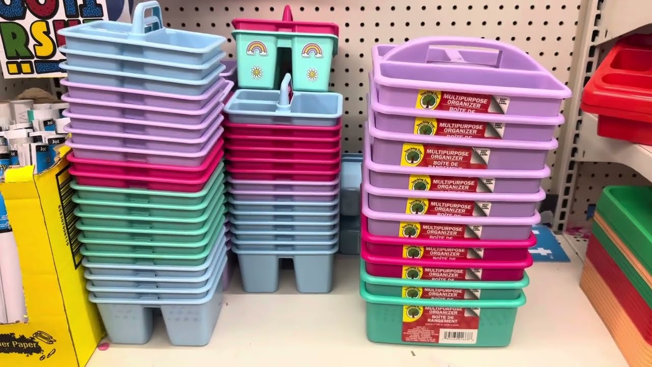 DOLLAR TREE BACK TO SCHOOL BINS CADDIES CONTAINERS AND MORE  Teachers and Students Part 2