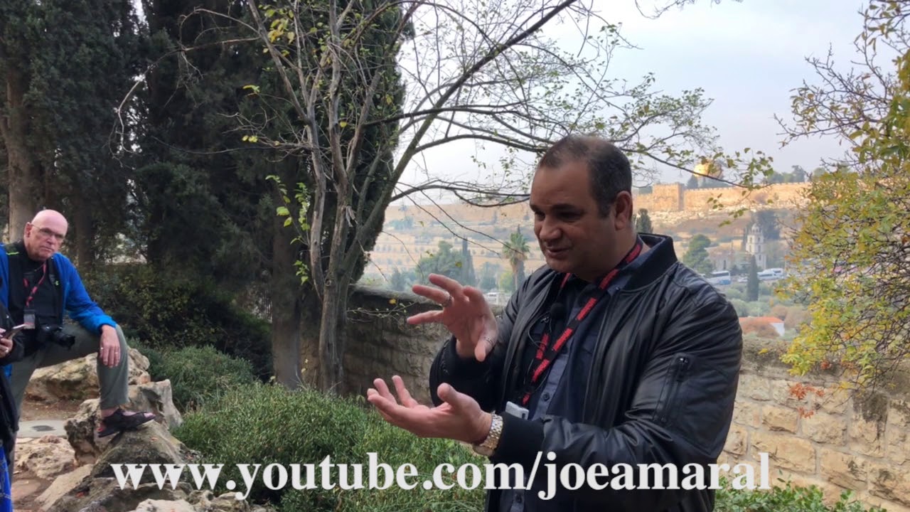 Joe Amaral teaches on location in Jerusalem at the Garden of Gethsemane