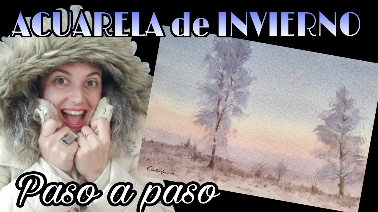 ❄️NIEVE Y NIEBLA en la ACUARELA | Cómo pintar un PAISAJE NEVADO