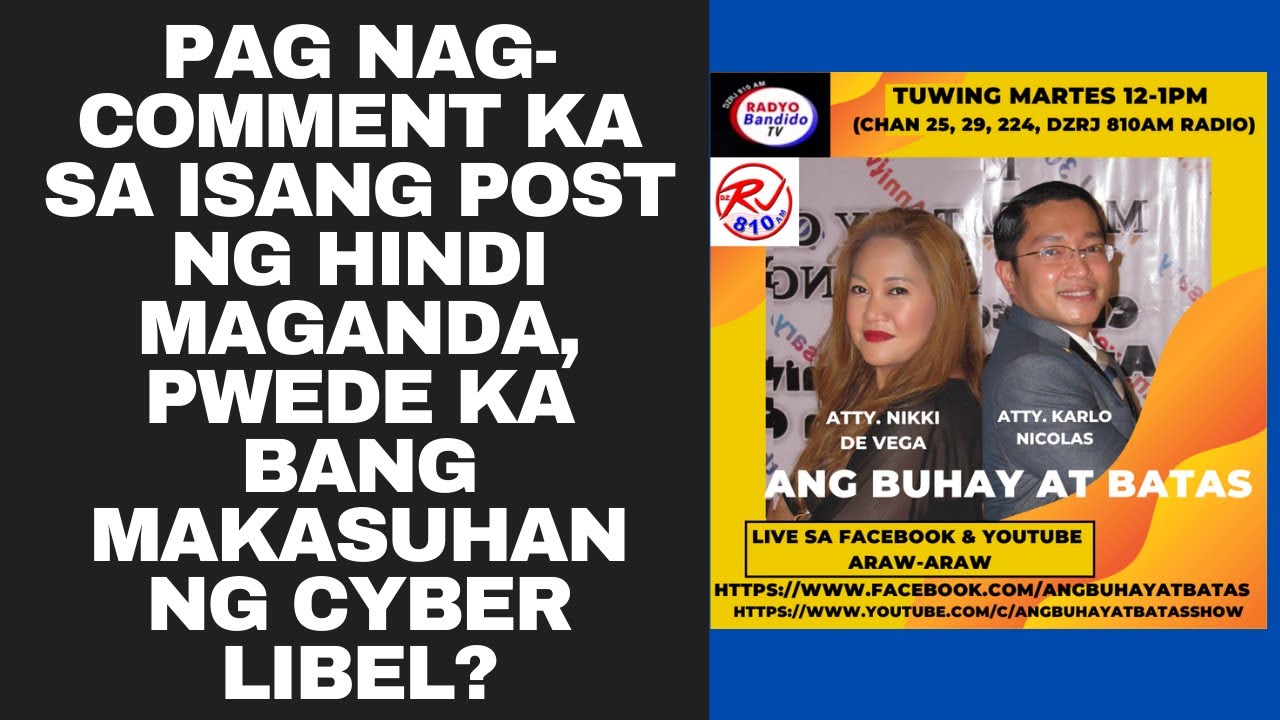 Pag nag-comment ka sa isang post ng hindi maganda, pwede ka bang makasuhan ng cyber libel?