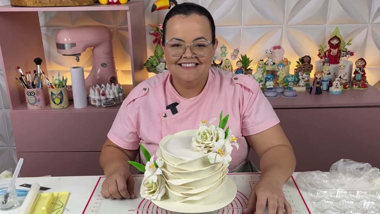 Decorando o Bolo de 1 Andar - passo a passo