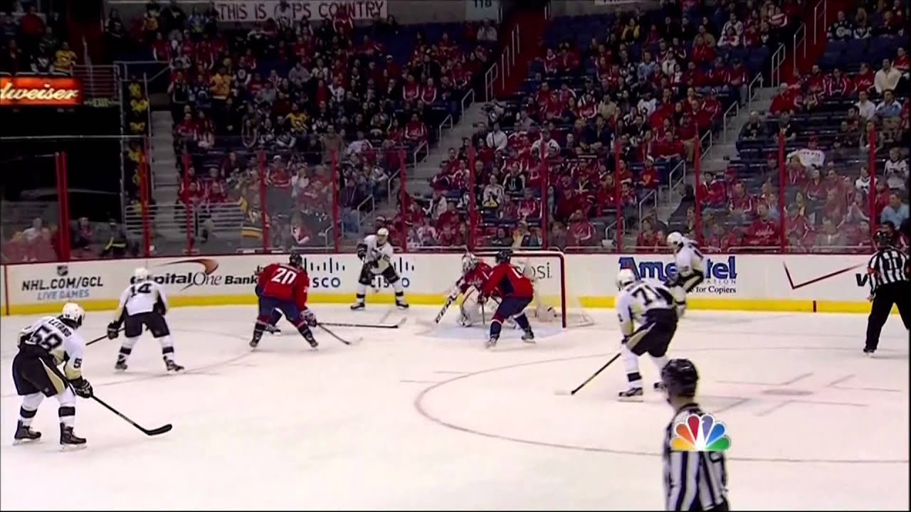 Chris Kunitz goal 3 of hat trick Feb 3 2013 Pittsburgh Penguins vs Washington Capitals NHL Hockey