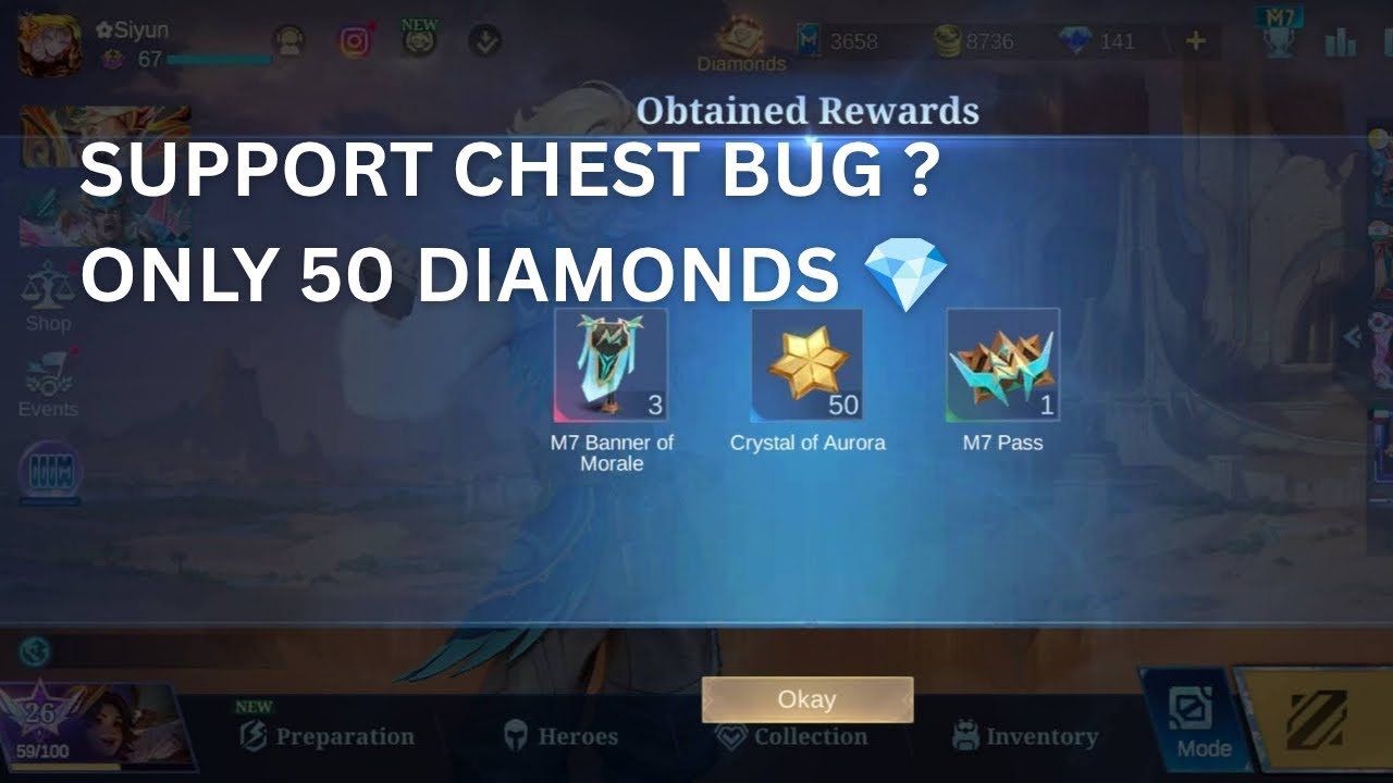 M7 Support chest bug ? Only 50 diamonds 💎 | Mlbb M7 draw 