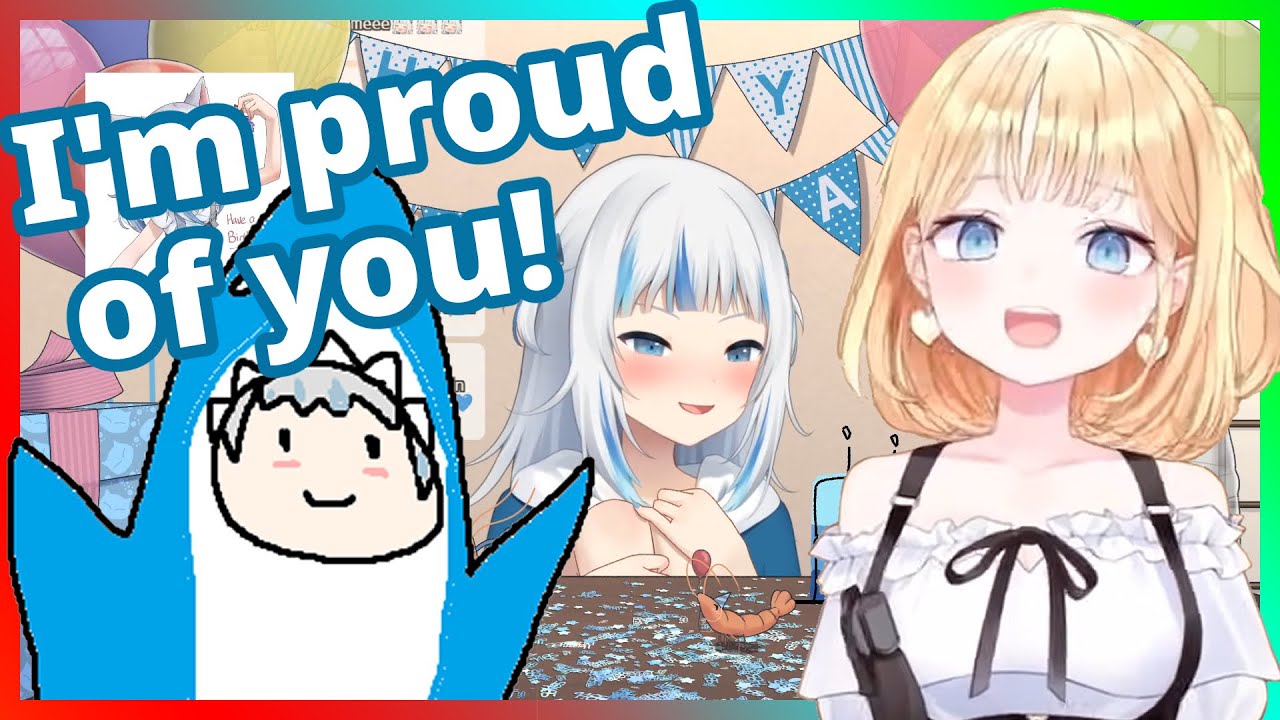 Amelia calls with birthday wishes for Gura and is being very wholesome!