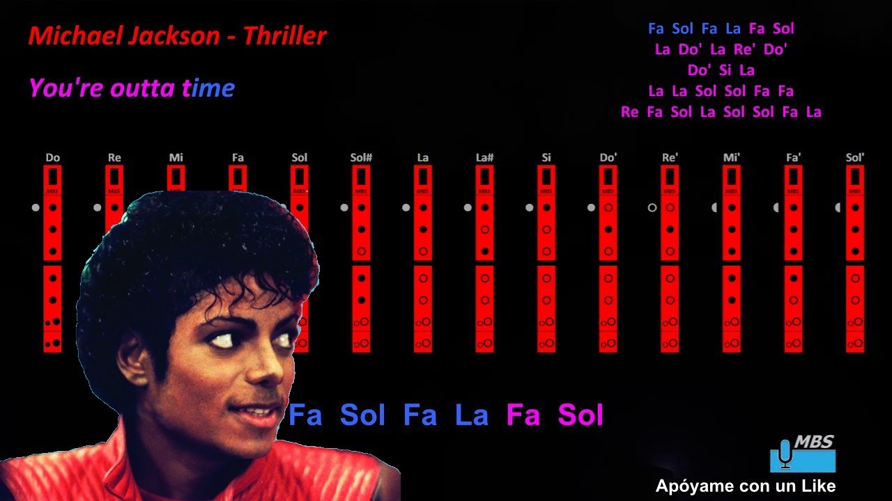 Thriller Flauta Dulce / Michael Jackson / Tutorial con notas tipo karaoke