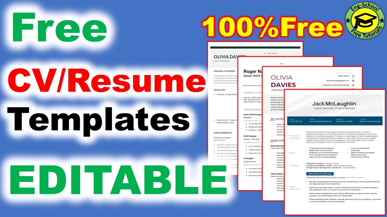 Бесплатная загрузка шаблонов резюме! MS Word и Google Docs | Резюме