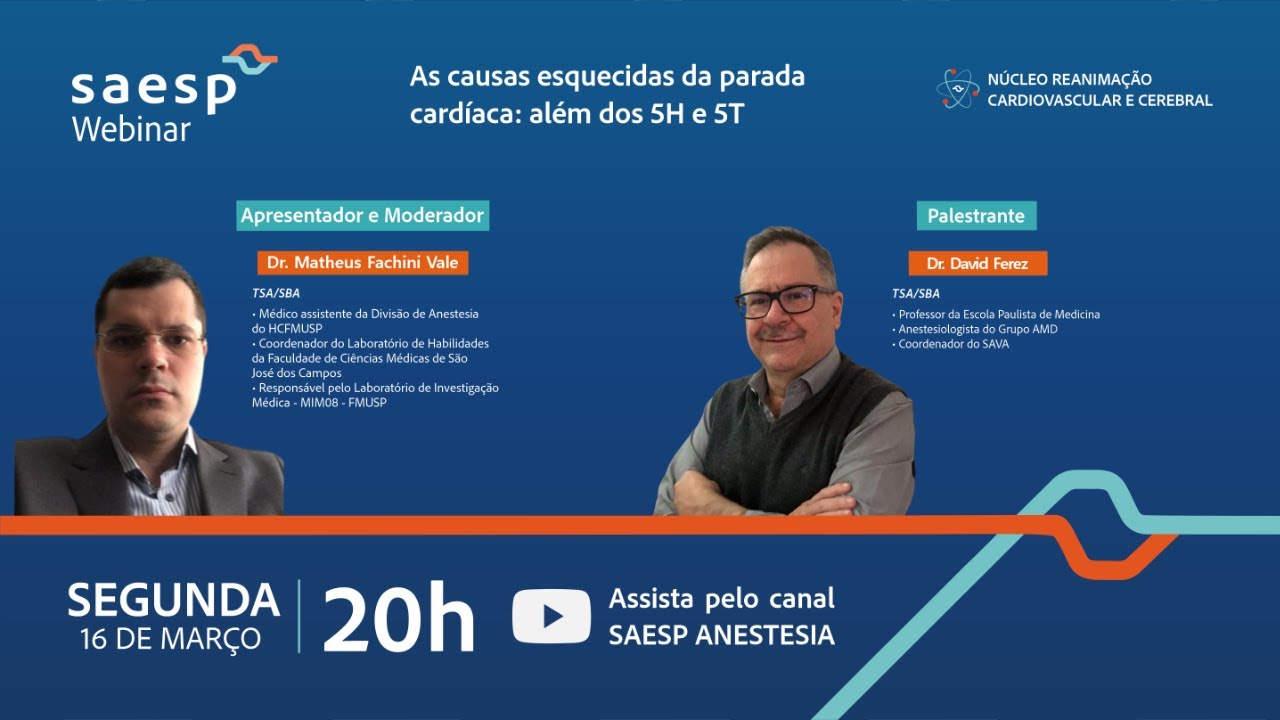 SAESP Webinar | As causas esquecidas da parada cardíaca: além dos 5H e 5T