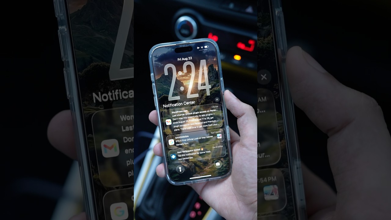 iOS 26 Lock Screen Liquid Glass
