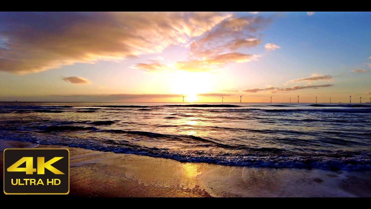Morning Relaxing Beach Walk, Balmedie, Scotland Countryside 4K