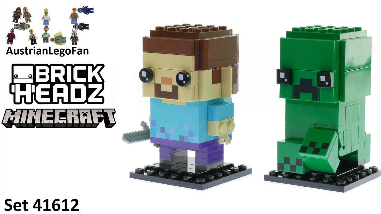 Lego Brickheadz 41612 Steve & Creeper Minecraft - Lego Speed Build Review