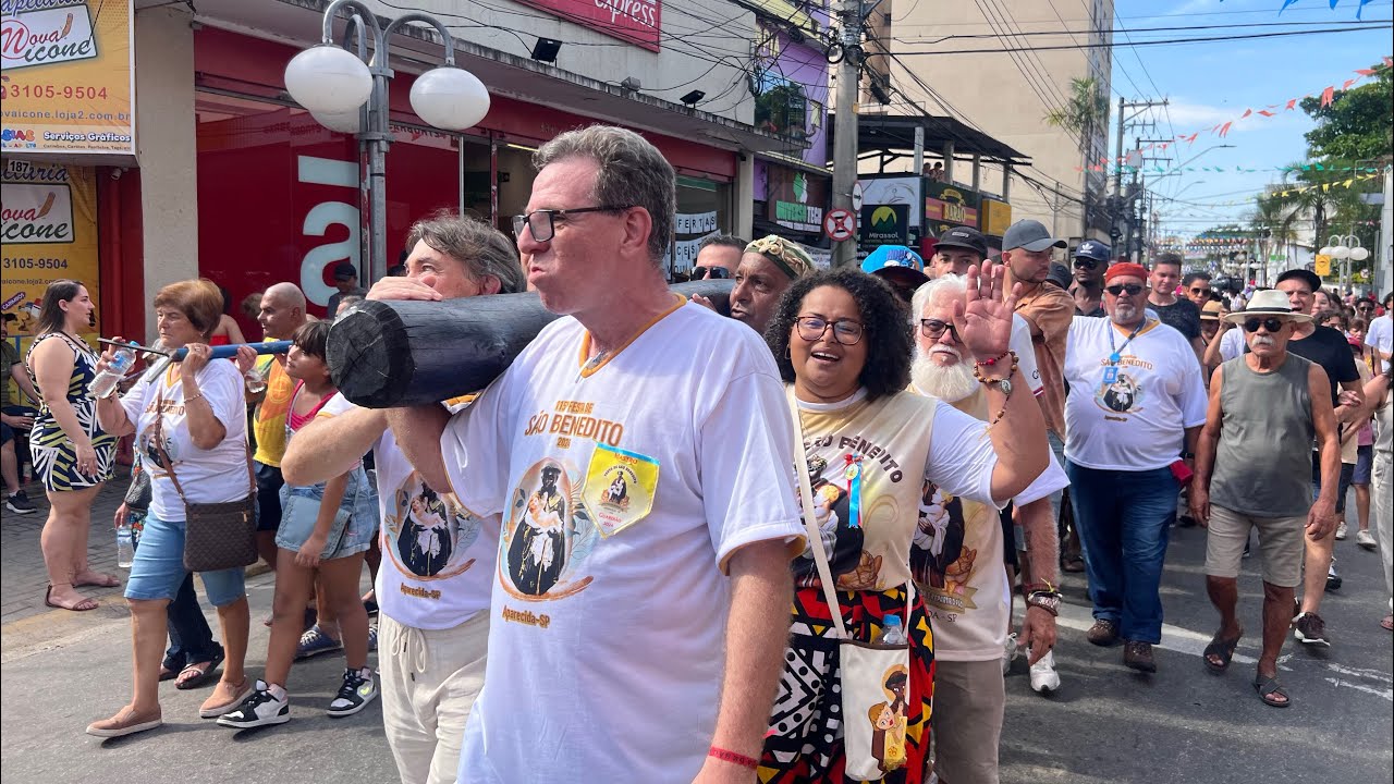 Procissão do Mastro, Festa de São Benedito 2024 em Aparecida/SP. #canaldanielrodriguesmg