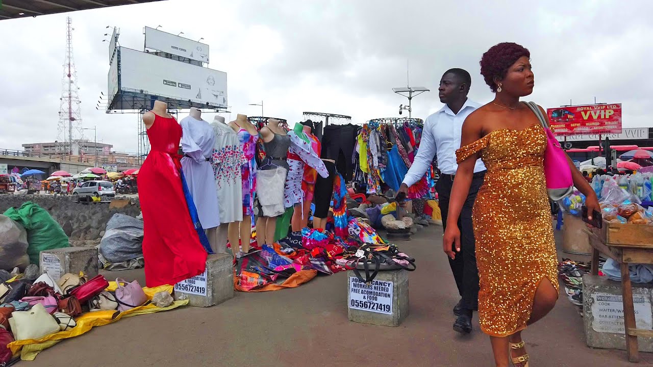 AFRICA CIRCLE MARKET UNDER INTERCHANGE AFRICAN WALK VIDEOS