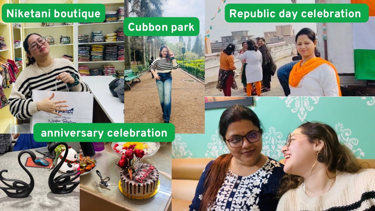 ছাদে Republic Day 🇮🇳 | দিদির বাড়িতে অ্যানিভার্সারি সেলিব্রেশন 🎉 | বুটিক ভিজিট 🛍️ | cubbon park🌳