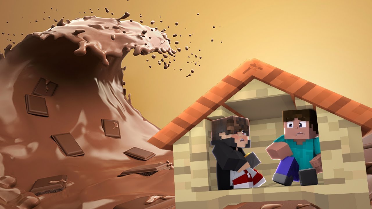 Minecraft: DESAFIO DA BASE 100% SEGURA CONTRA TSUNAMI DE CHOCOLATE &lsaquo; JUAUM &rsaquo;