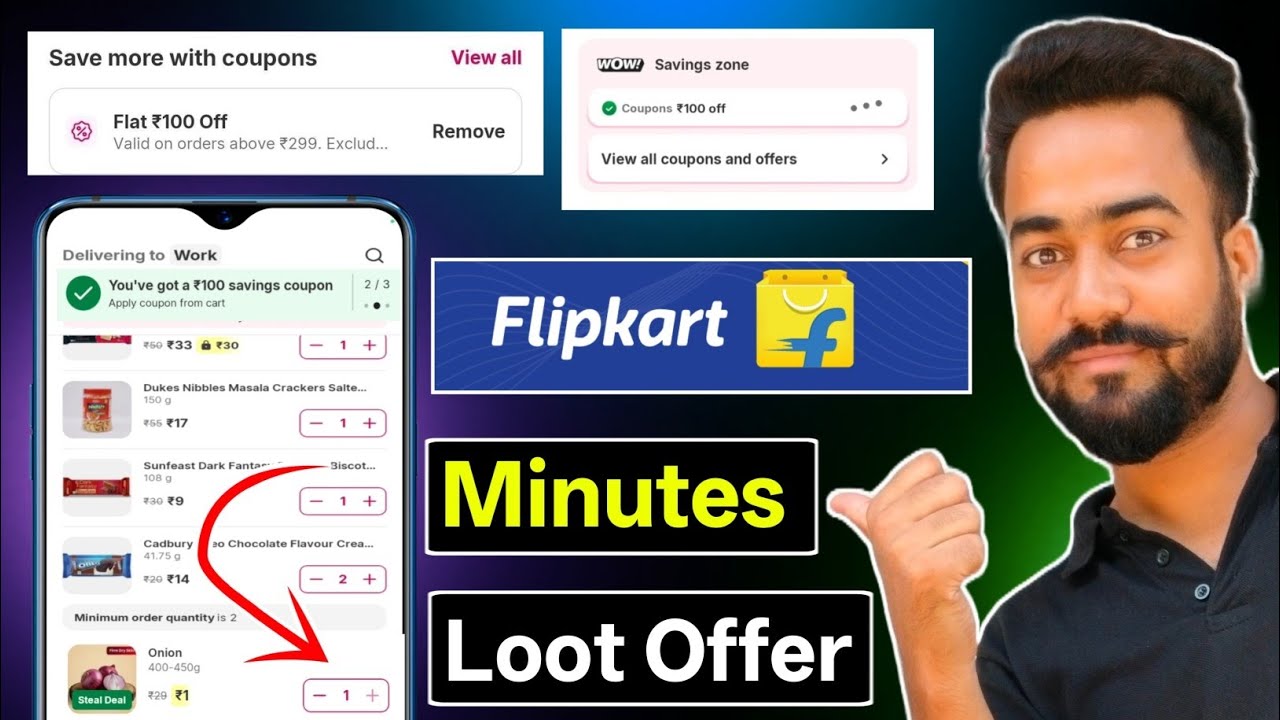 😱Flipkart Minutes Loot Offer! Flat ₹100🔥Off On Minimum Order ₹299! Flipkart Shopping Loot Offer! 