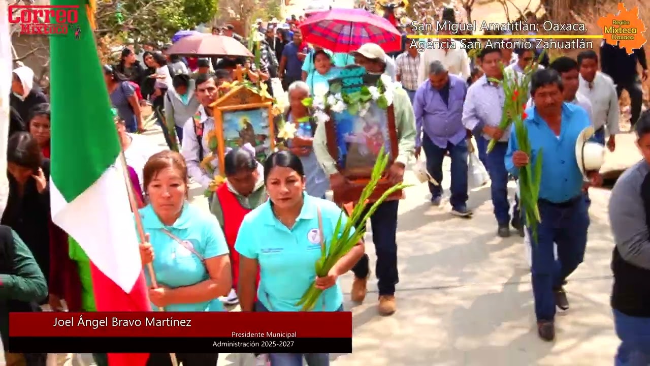 San Antonio Zahuatlán recibe con fe a la hermandad mixteca de San Jerónimo Silacayoapilla