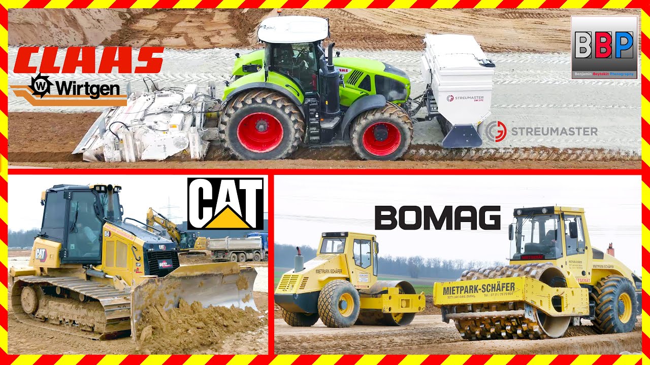 Bodenstabilisierung in 5 Schritten - Claas, Bomag, CAT, Streumaster, Wirtgen 2024.