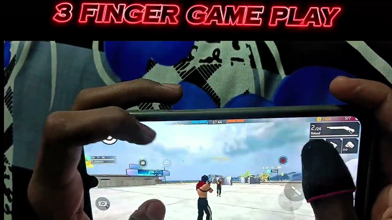 HAND CAM WITH 3 FINGERS GAMEPLAY.  #freefire #garenafreefire 
