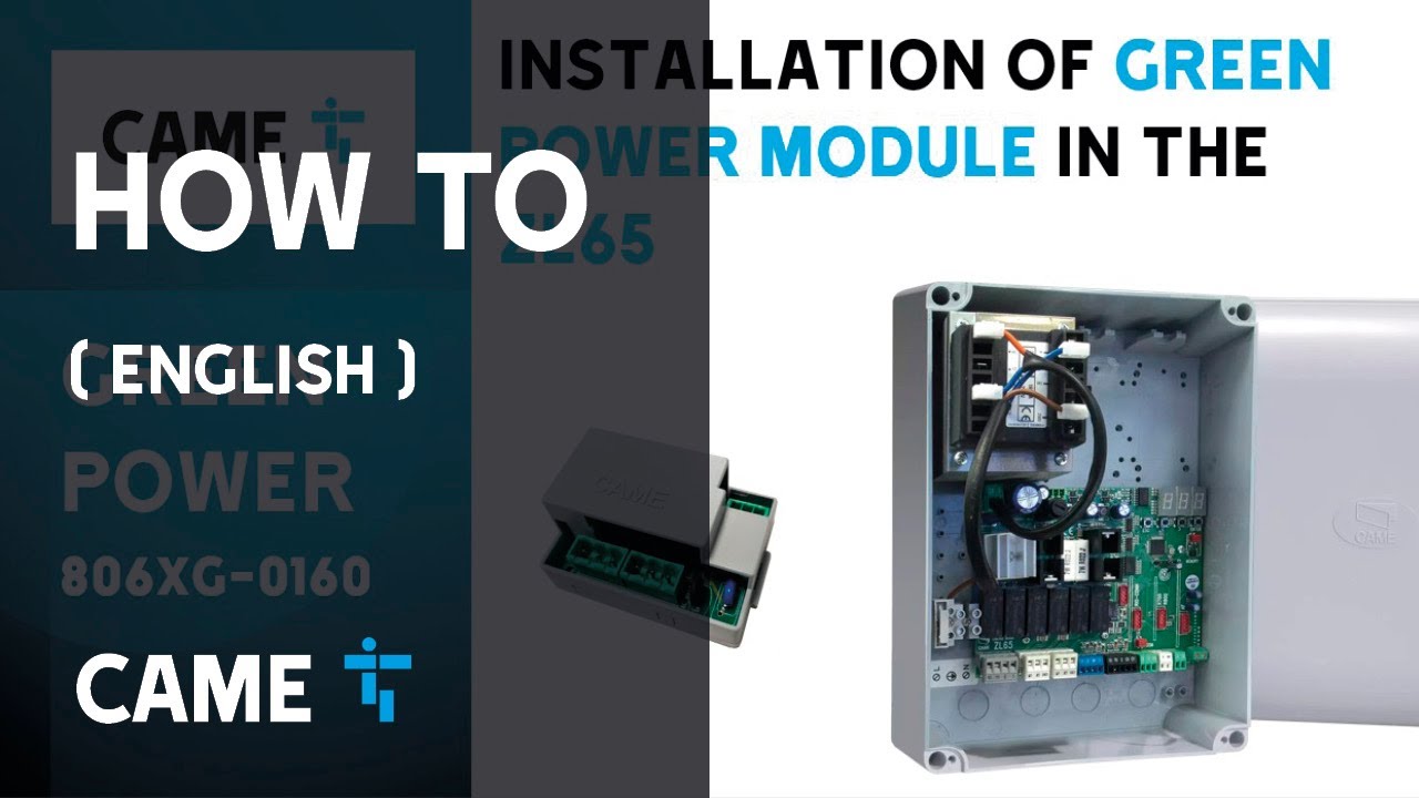 ZL65 How to install Green Power in the control panel for 24 V motors for swing gates