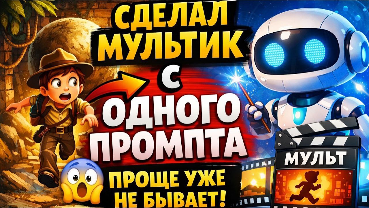 Сделал МУЛЬТИК с ОДНОГО ПРОМПТА — проще уже не бывает