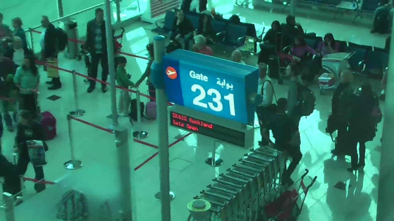 Emirates First Class Lounge Dubai and Boarding A380