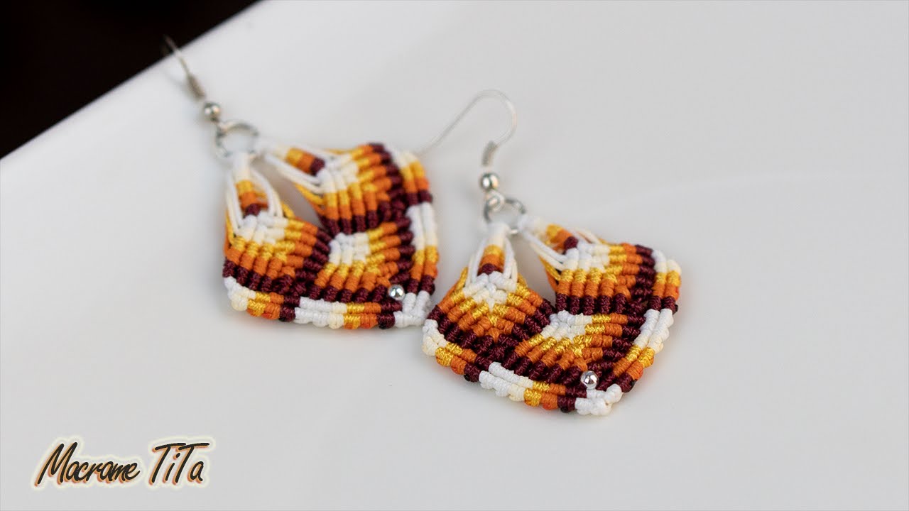 Macrame tutorial: macrame earrings