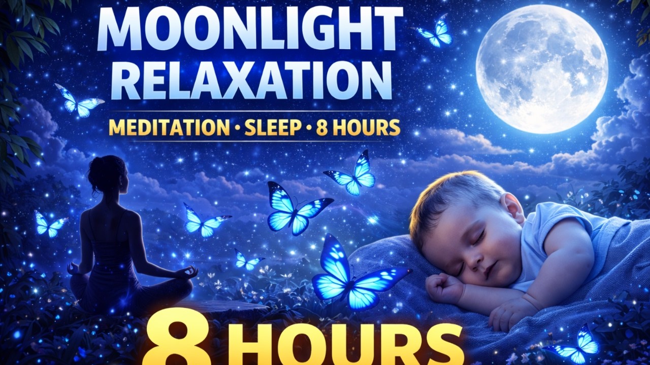 Moonlight Relaxation 🌙 8 Hours Meditation Music, Deep Sleep & Baby Sleep Under the Moon