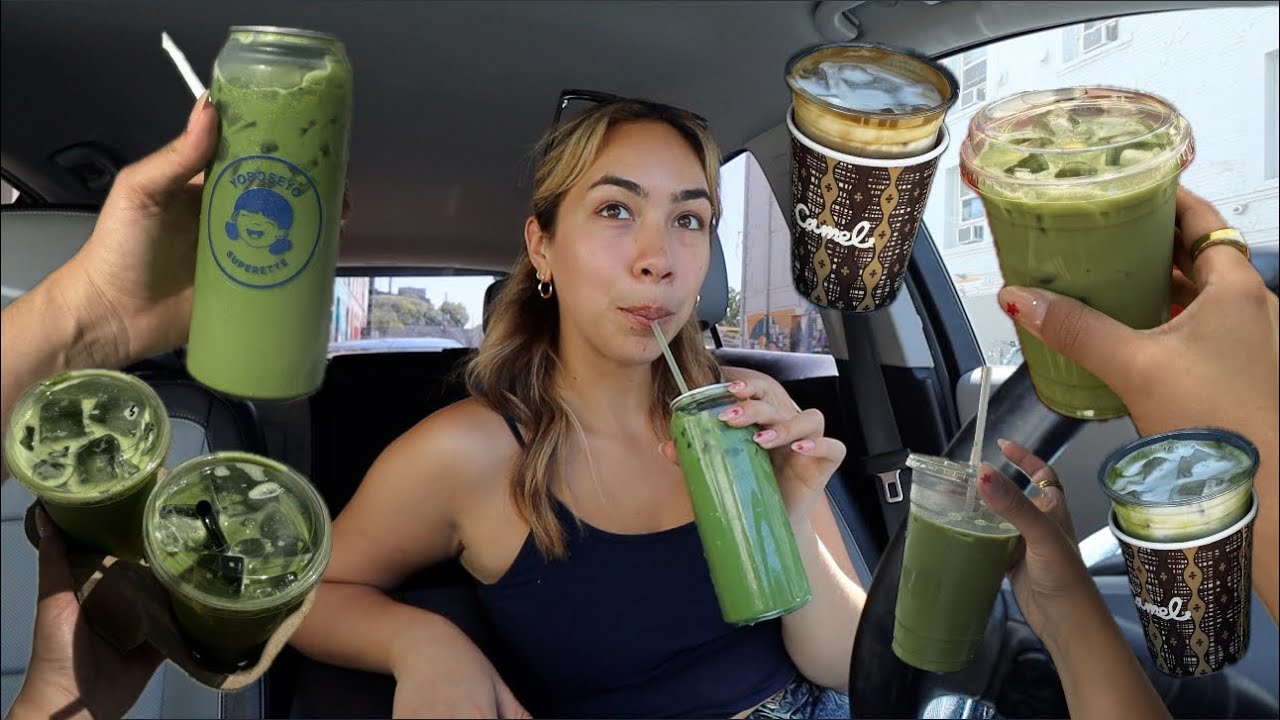 trying viral matcha spots in LA *matcha + coffee*