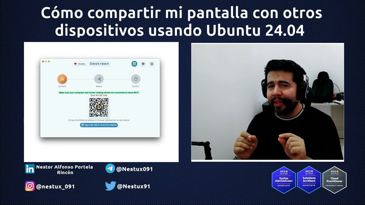 Cómo compartir mi pantalla con otros dispositivos usando Ubuntu 24.04/Windows/Mac OS