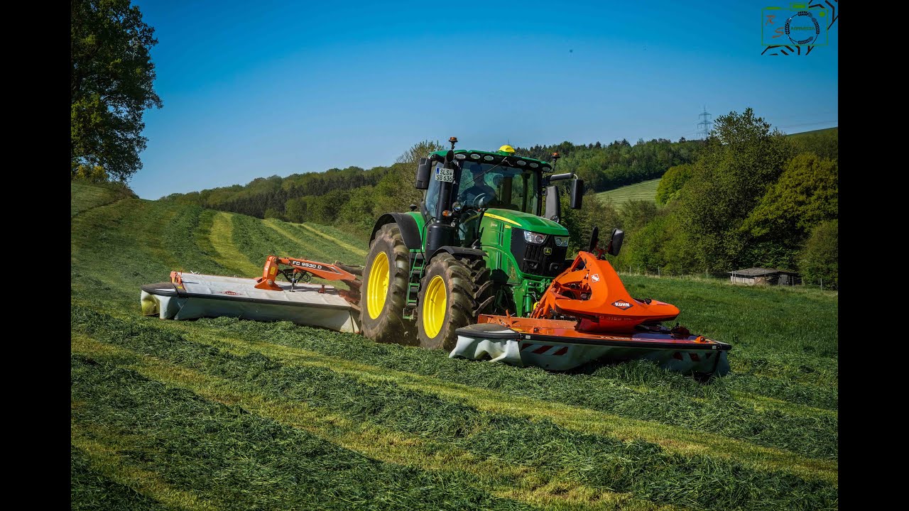 1.Schnitt / John Deere 6250R/ Kuhn FC 3125 DF/ Kuhn FC 9530 D/ Ersteinsatz
