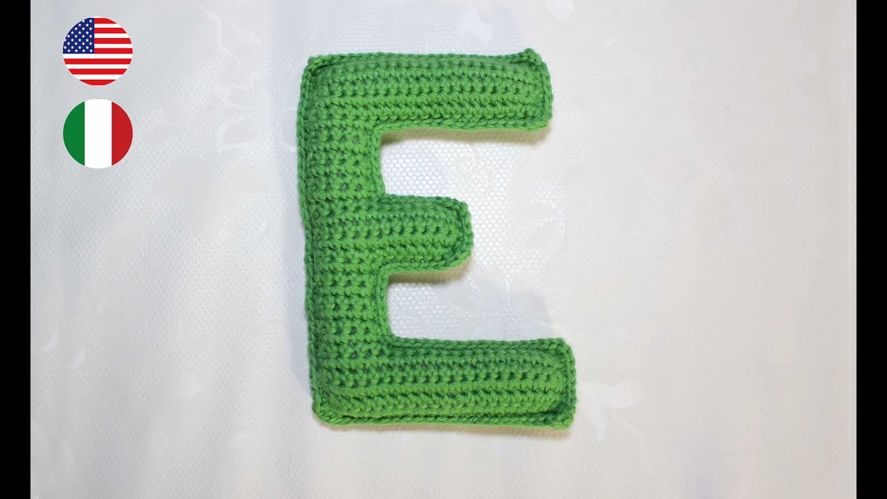 Alfabeto amigurumi lettera E uncinetto