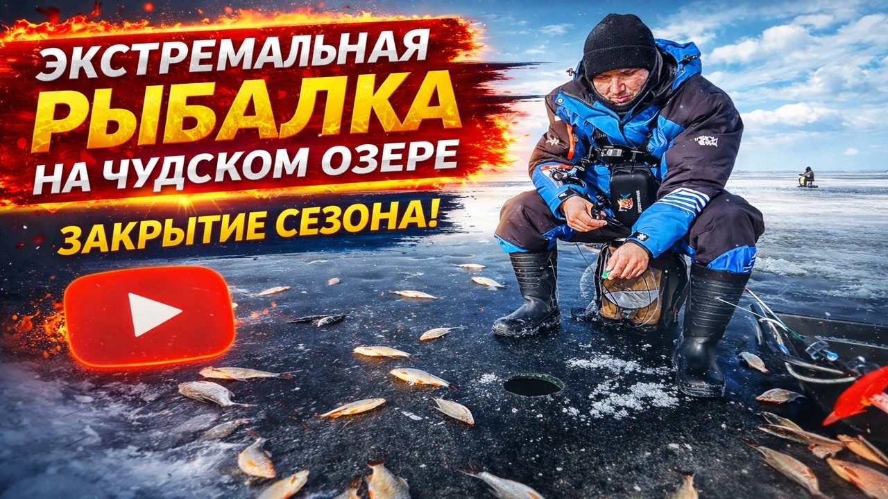 Экстремальное закрытие СЕЗОНА бешеный клёв ПЛОТВЫ на Чудском озере!